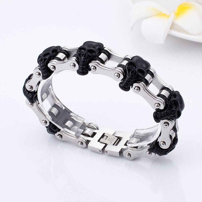 ChainsHouse Bracelet Cuir Homme 19/21/23 cm Etoile de David/Templiers Croix/Crane Tete de Mort Acier/Noir Gourmette Garcon Amulette de Protection ChainsHouse Bracelet Cuir Homme 19/21/23 cm Etoile de David/Templiers Croix/Crane Tete de Mort Acier/Noir Gourmette Garcon Amulette de Protection
