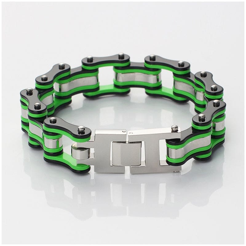 Bracelet chaine moto vert