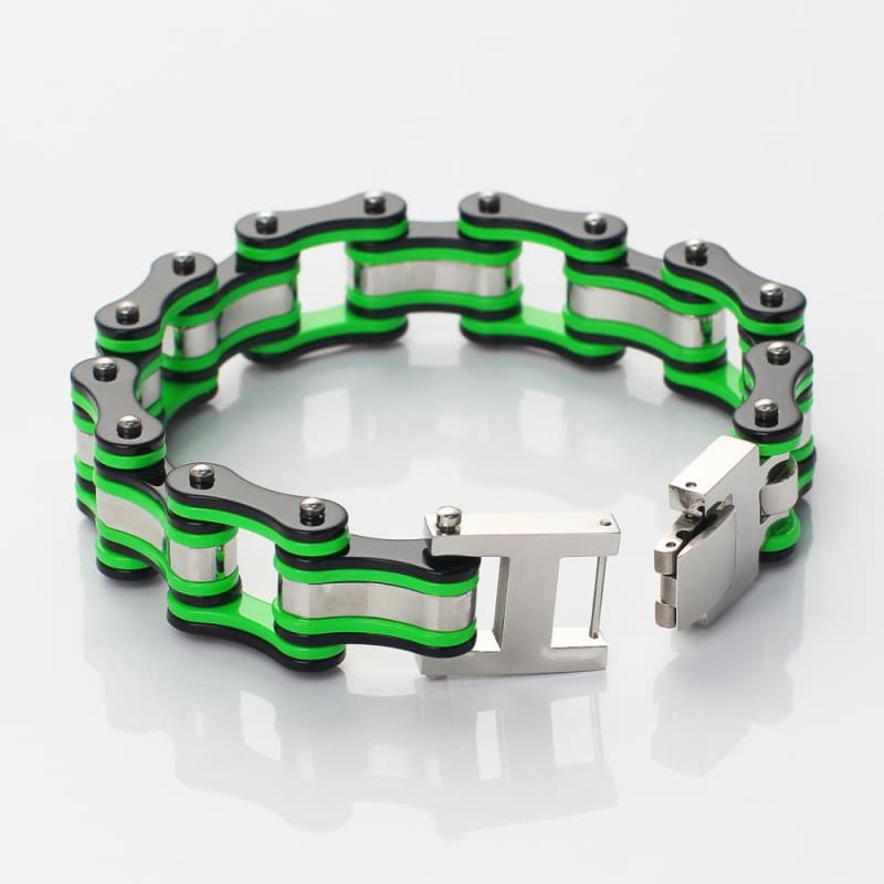 Bracelet chaine moto vert