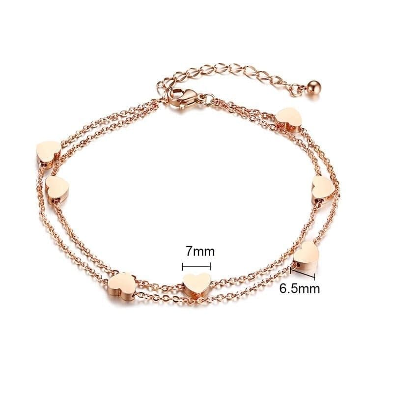 Bracelet de cheville coeur