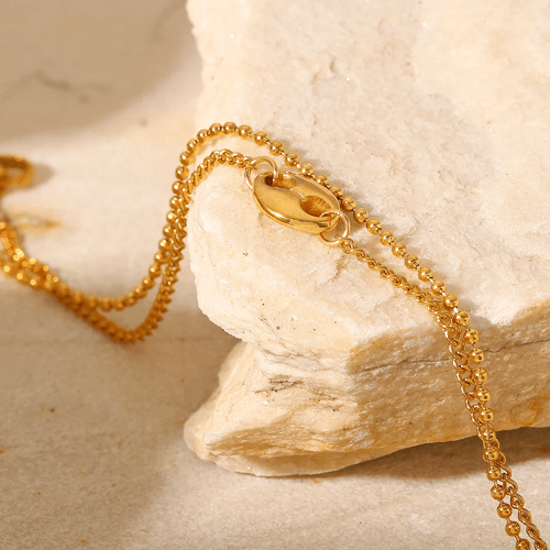 Bracelet graine de café acier inoxydable doré