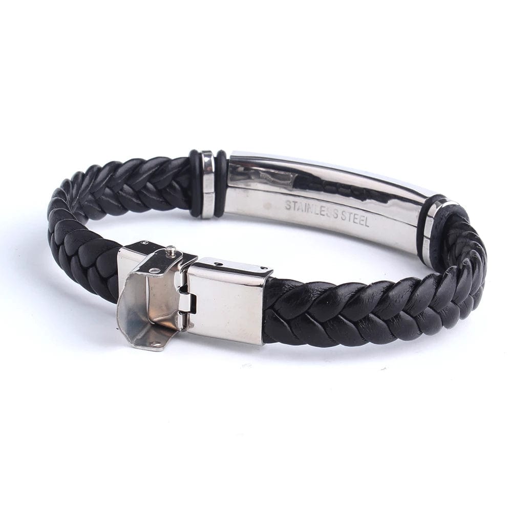 Bracelet homme gourmette acier cable tressé