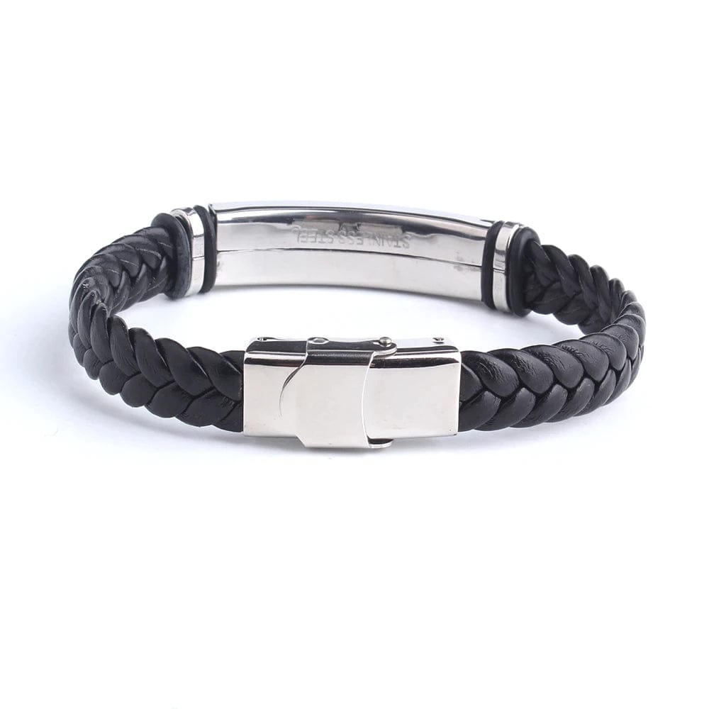 Bracelet homme gourmette acier cable tressé