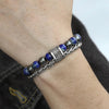 Bracelet Lapis Lazuli en Hématite et en Acier Homme (Perle)