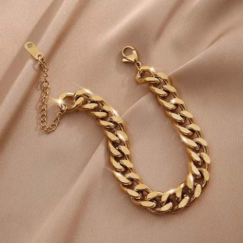 Bracelet or grosse maille