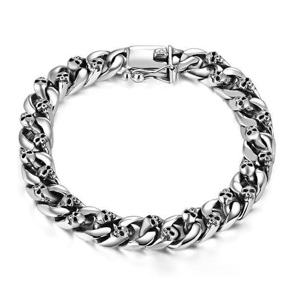 Bracelet Tête De Mort en Argent Massif 925 sterling