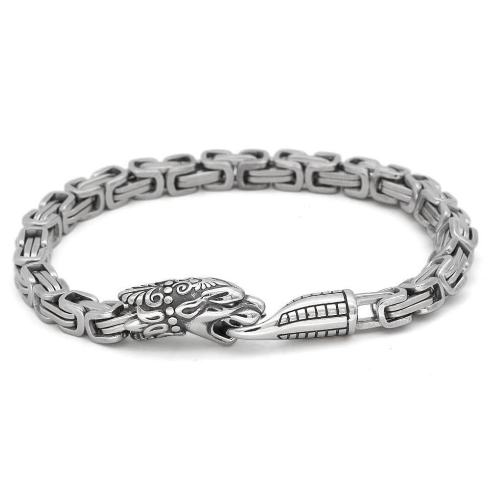 Bracelet Viking Argenté en Acier