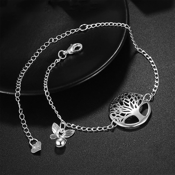 Bracelet Arbre De Vie En Acier Inoxydable Or - Incrusté Zircon - Neuf Sans Emballage