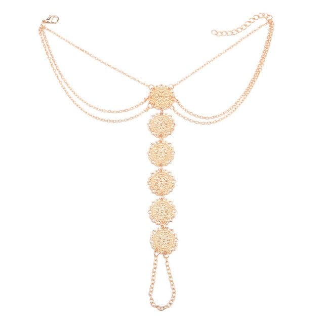 Chaine de cheville style boheme