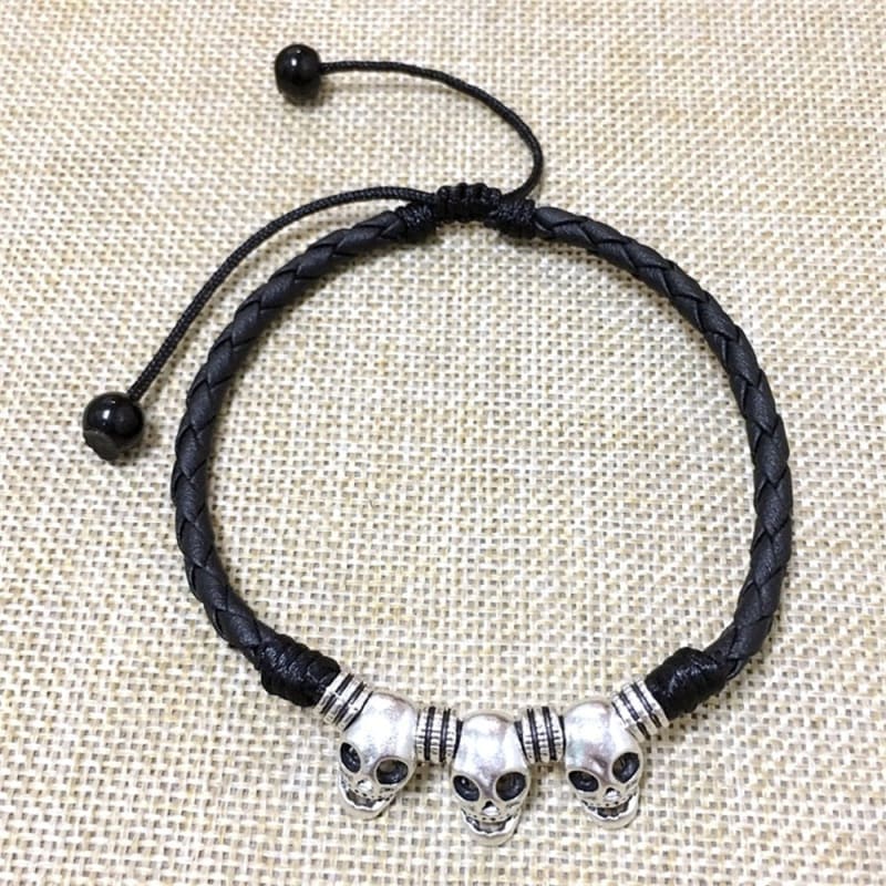 Chaine de cheville tête de mort