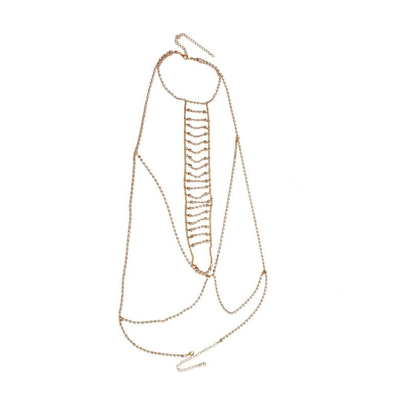 Chaine de corps et de poitrine en maille et cristal - June