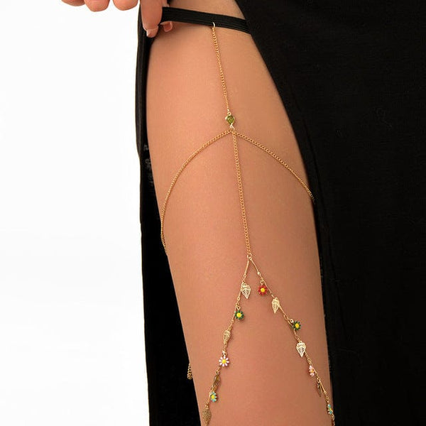 Chaîne De Taille Punk En Cuir Noir - Bijou Corps Gothique Réglable Pour Femmes - Idéale Soirée, Fête, Rave