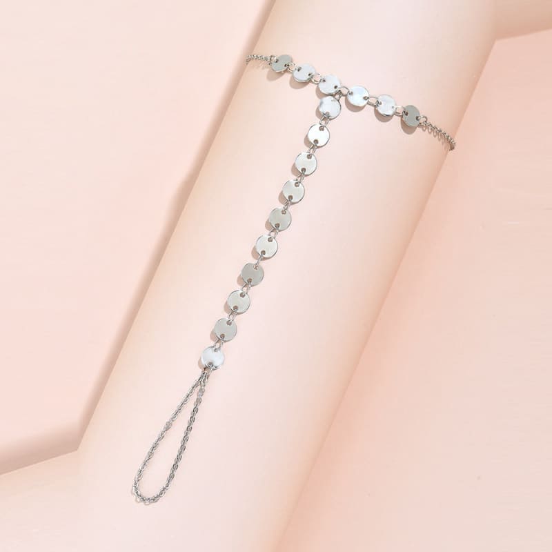 Chaine de main disque argenté