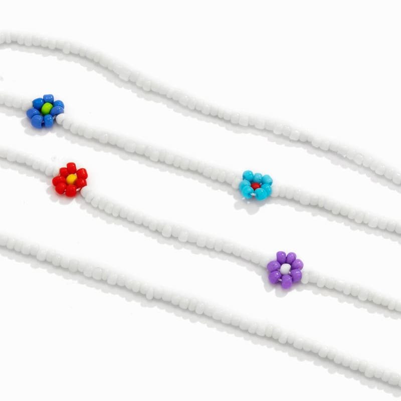 Chaine de taille avec fleurs colorées