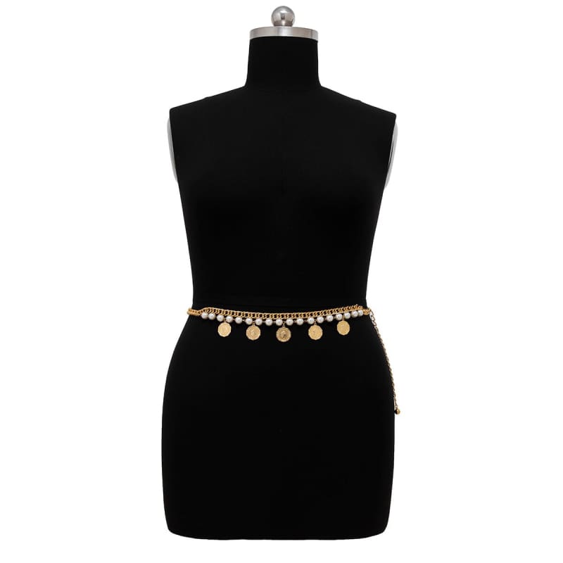 Chaine de taille avec perle et pièce