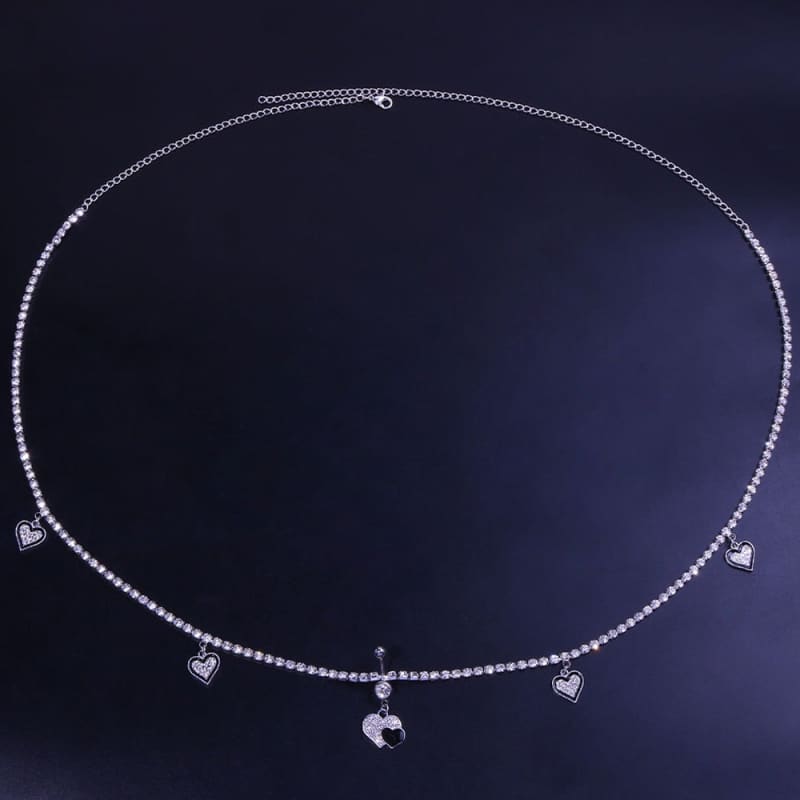 Chaine de taille avec piercing nombril