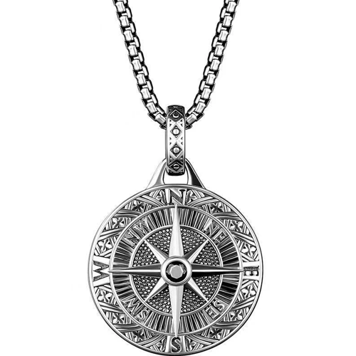 Collier boussole homme