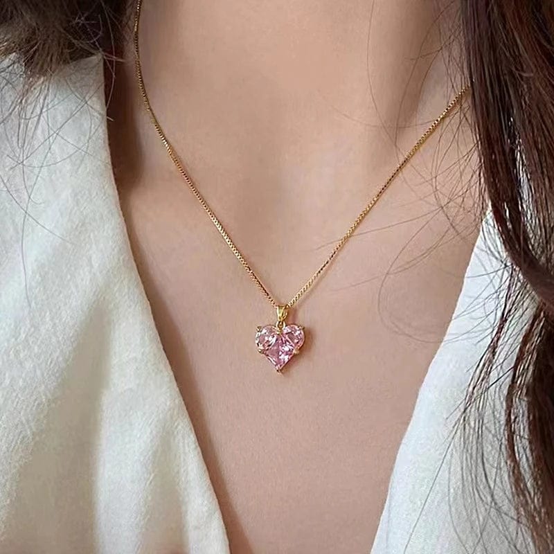 Collier Cœur Plaqué Or Rose 45,7 Cm Pour Femmes Et Filles - Bijou Personnalisable Cadeau