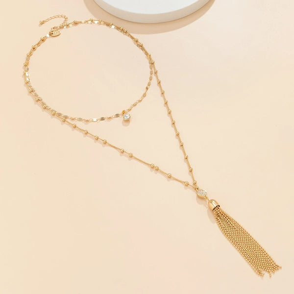 2 pièces chaine de poitrine + collier dorée sexy main image 1
