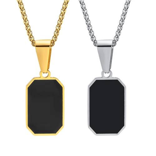 Collier double chaine pendentif homme