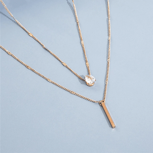 Collier femme double chaine