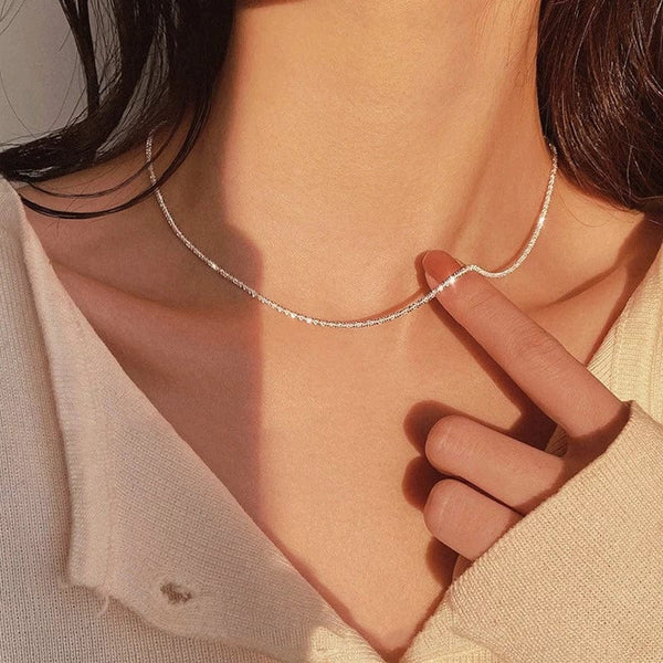 Collier en argent, orné d'une pierre et de strass | Necklaces | M&S FR Collier en argent, orné d'une pierre et de strass | Necklaces | M&S FR