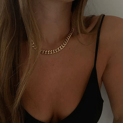 Collier grosse chaine or femme