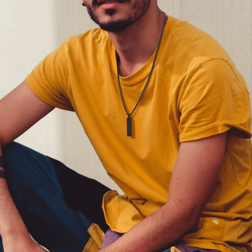 Collier homme chaine et barre rigide