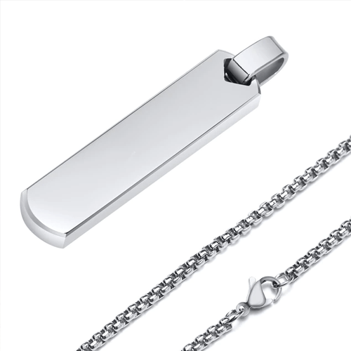 Collier homme chaine et barre rigide