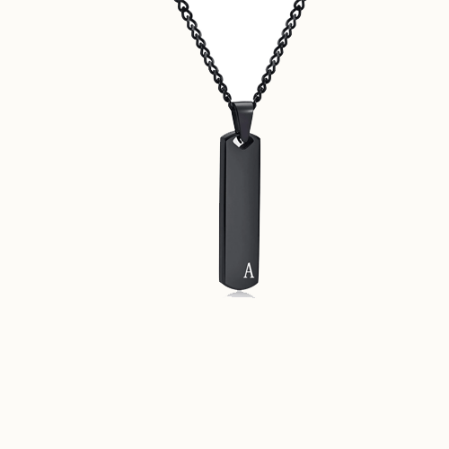 Collier Ou Bracelet Homme En Acier Texturé Noir - Tumundo, Neuf Sans Emballage