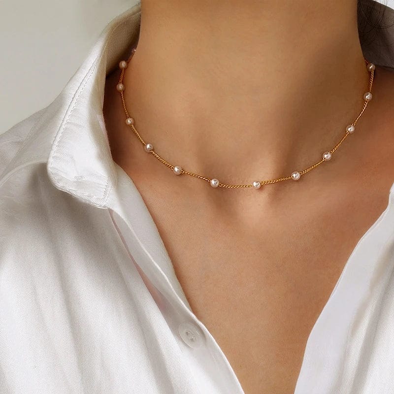 Collier Artisanal Perle Hématite - Chaîne Dorée En Laiton - Bijou Unique Et élégant