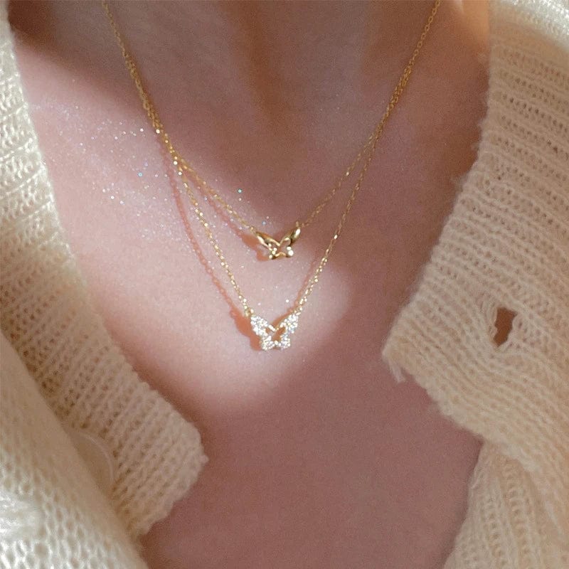 Collier papillon émeraudes diamants or jaune 18 carats - - Occasion Collier papillon émeraudes diamants or jaune 18 carats - - Occasion