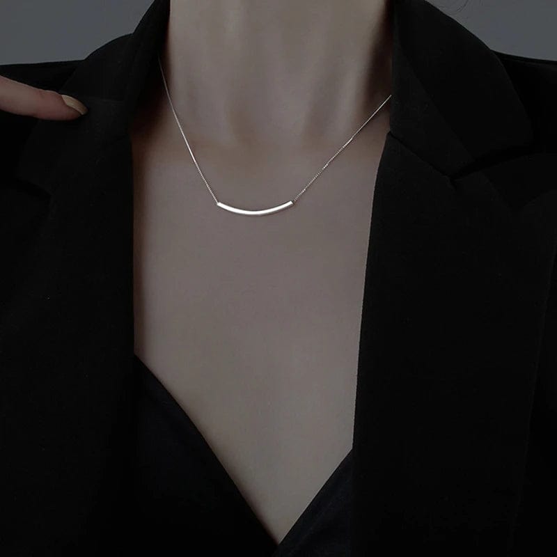 Collier tube argent