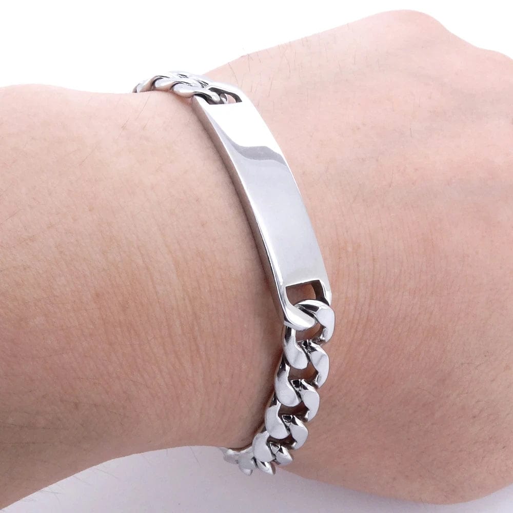 Gros bracelet Goumette homme Acier inoxydable mat 172gr